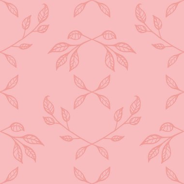 Vektör Neşeli Elma Ağacı Tatlı Pembe, pürüzsüz bir arkaplanda Yapraklar. Kumaş, duvar kağıdı ve koleksiyon kitabı projeleri için mükemmel..