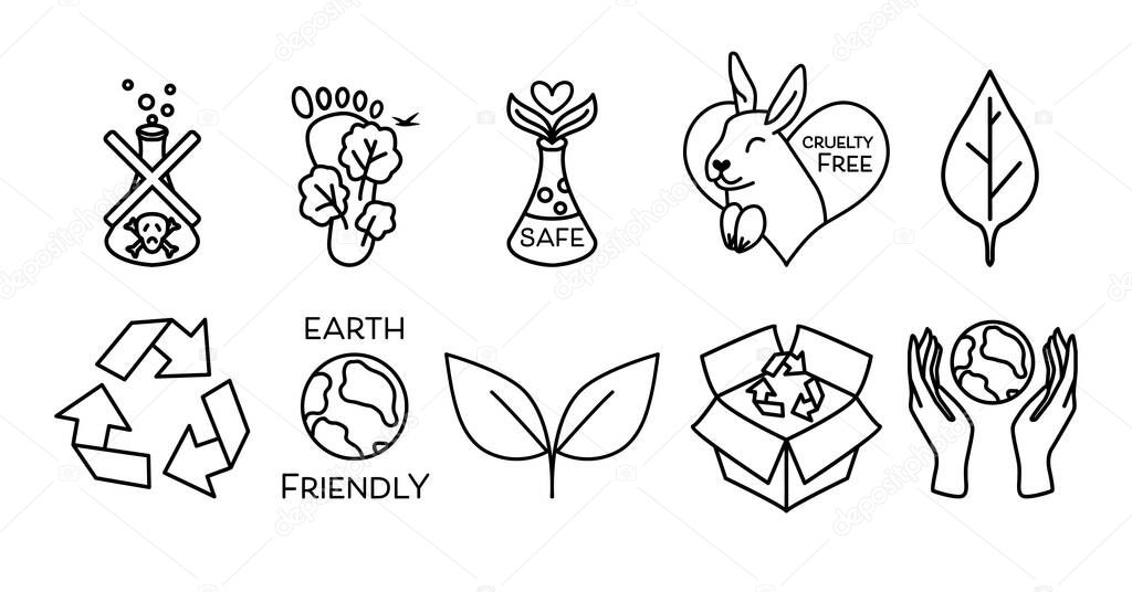 Vector Set of Ecological Recycling Symbol Icons.