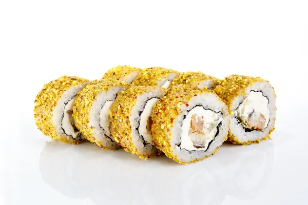 Rotolo di sushi su sfondo bianco — Foto Stock