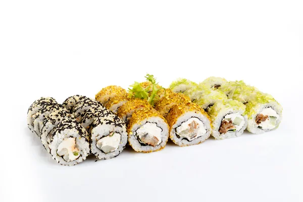 寿司背景为白色 — 图库照片