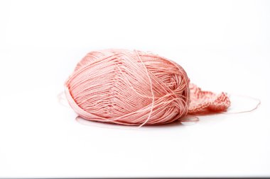 Pembe iplik Ball yün iplik ile Üstten Görünüm