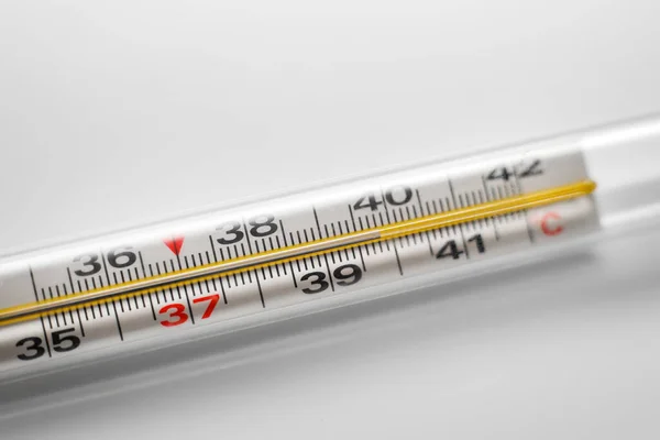 Alta Temperatura Termómetro Mercurio Signo Enfermedad — Foto de Stock