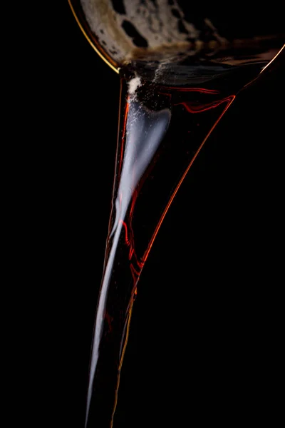 Bière Sombre Coule Verre — Photo