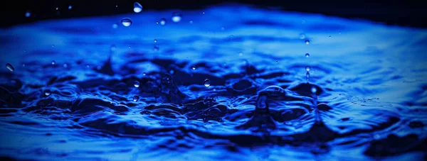 Blue Water Splashing Liquid Drops — Stock Photo, Image