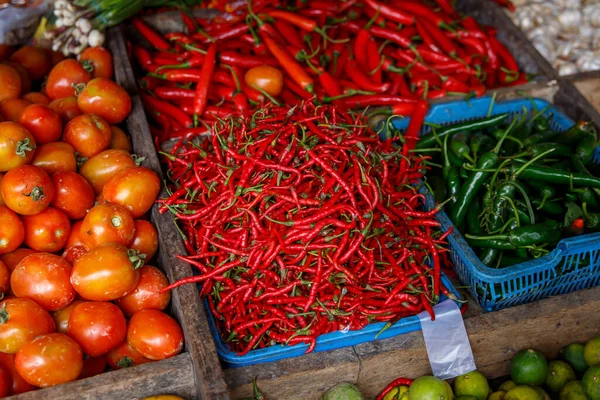 Red Chile Pimenta Mercado Asiático — Fotografia de Stock