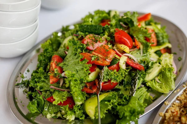 Salade Légumes Aux Tomates Concombres — Photo