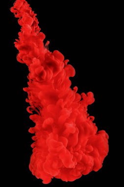 Kırmızı soyut arka plan. Mürekkep siyaha vurur.