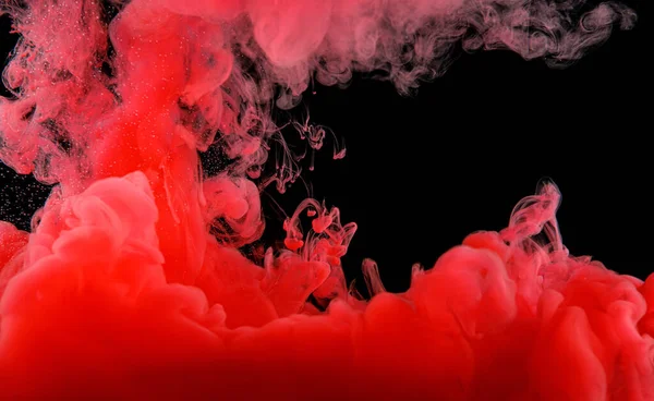 Красная Абстрактная Текстура Черном Чернильные Волны — стоковое фото