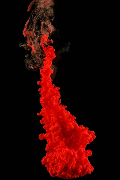 Textura Abstracta Roja Sobre Negro Ondas Tinta — Foto de Stock