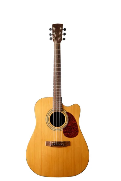 Акустична Гітара Ізольованому Білому Тлі — стокове фото