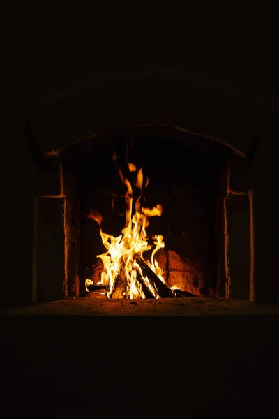 Fire Flame Fireplace — Stock Photo, Image