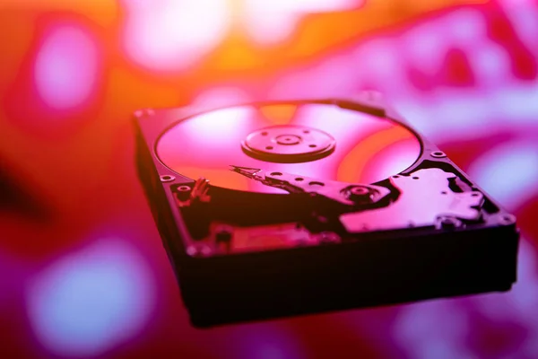 Disk Pevného Disku Počítače Detailní Záběr Disku — Stock fotografie