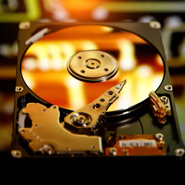 Abstraktní Obraz Uvnitř Pevného Disku Koncept Datové Hardwarové Informační Technologie — Stock fotografie