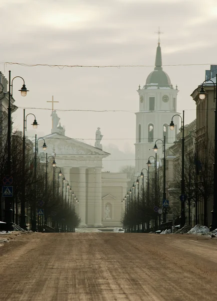 Wintermorgen in Vilnius — Stockfoto