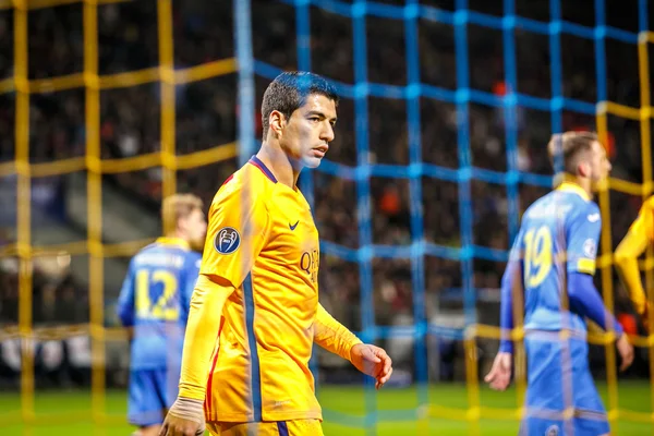 Borisov, Bělorusko - Ocober 2015, Luis Suarez v podobě quest — Stock fotografie