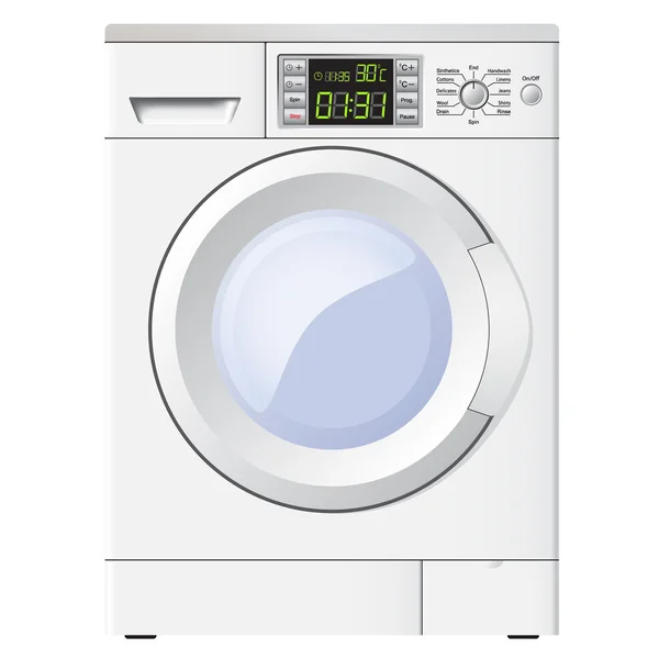 Haushaltsgeräte Waschmaschine Realistischer Stil Isoliert Auf Weißem Hintergrund Vektorbild — Stockvektor