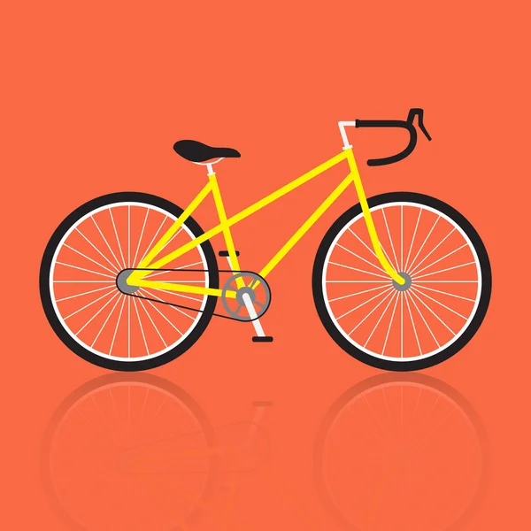 Yol bisikleti. Yansıma. Vektör simgesi. Düz stil.