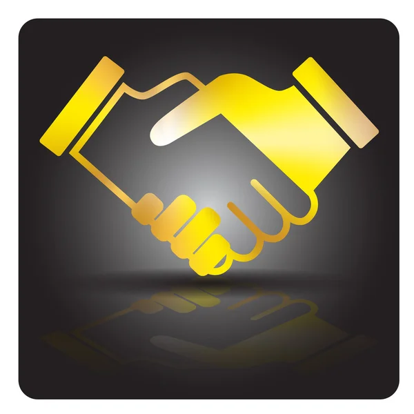 Siyah zemin üzerine altın el sıkışma.