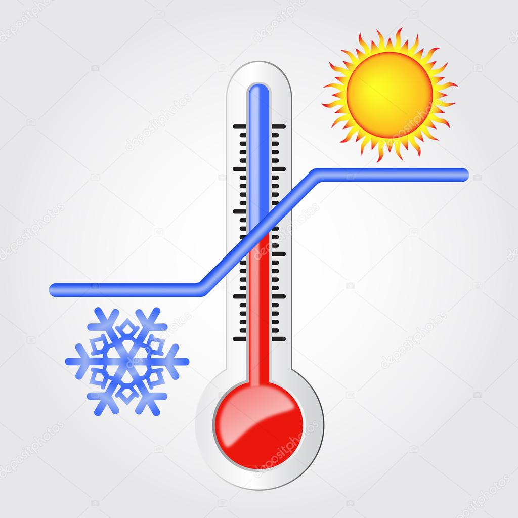 Thermometer with high and low temperatures.