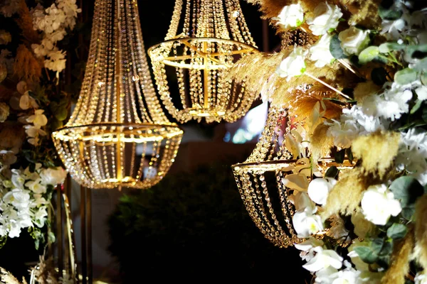Hochzeitsdekoration Dekoration Für Hochzeiten Und Feste Festliche Tischdecken Foto Zone — Stockfoto