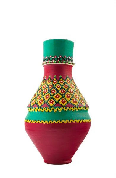 Vase de poterie coloré décoré égyptien — Photo