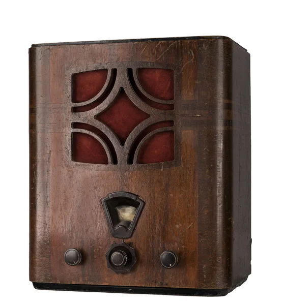 Cut Out Still Life Of  an Aged Wooden Analog Radio — Stock Photo, Image