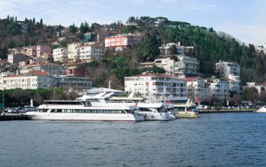 Istanbul, Türkiye - 20 Ocak 2013: Bebek, Beshekhash. Sağa sola görüntülemek