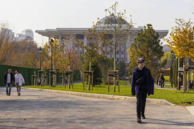 27 Ekim 2025 Almaty yeni parkı, eski başkanlık konutu, Almaty City, Kazakistan 'da inşa edildi.