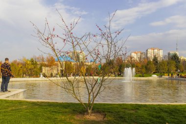 27 Ekim 2025 Almaty yeni parkı, eski başkanlık konutu, Almaty City, Kazakistan 'da inşa edildi.
