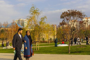 27 Ekim 2025 Almaty yeni parkı, eski başkanlık konutu, Almaty City, Kazakistan 'da inşa edildi.