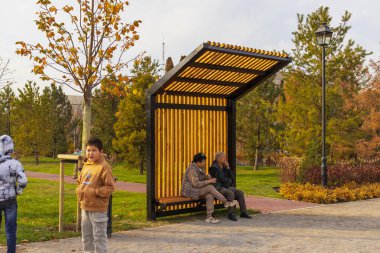 27 Ekim 2025 Almaty yeni parkı, eski başkanlık konutu, Almaty City, Kazakistan 'da inşa edildi.