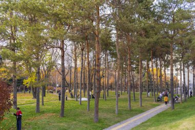 27 Ekim 2025 Almaty yeni parkı, eski başkanlık konutu, Almaty City, Kazakistan 'da inşa edildi.