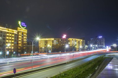 Almaty City Kazakistan 13 Kasım. Al Farabi Caddesi, Orbita Mikro Bölgesi