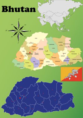 Bhutan vektör set.