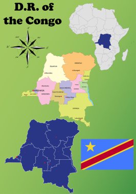 Demokratik Cumhuriyeti Kongo Cumhuriyeti vektör kümesi.