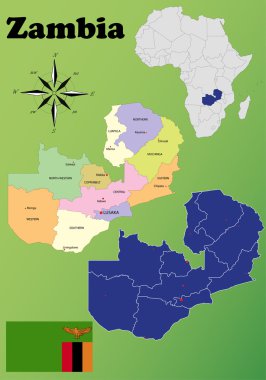 Zambiya vektör set.