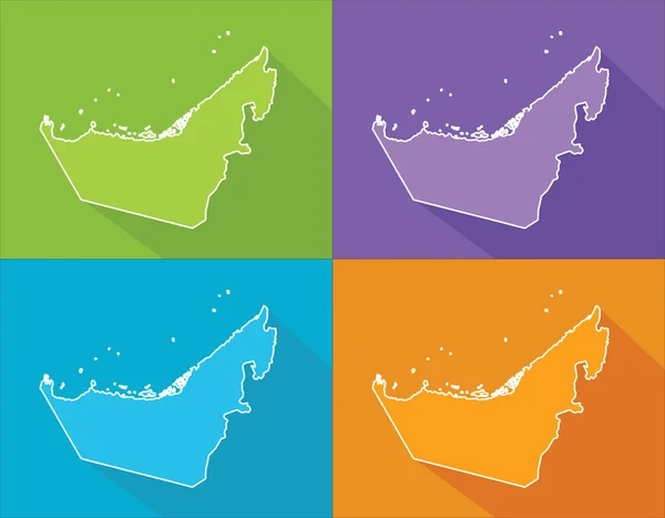 彩色地图-阿拉伯联合酋长国 — 图库矢量图片
