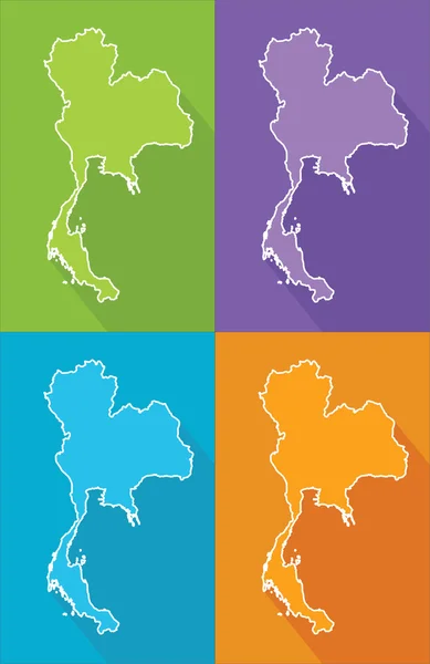 Mapas coloridos - Tailandia — Vector de stock