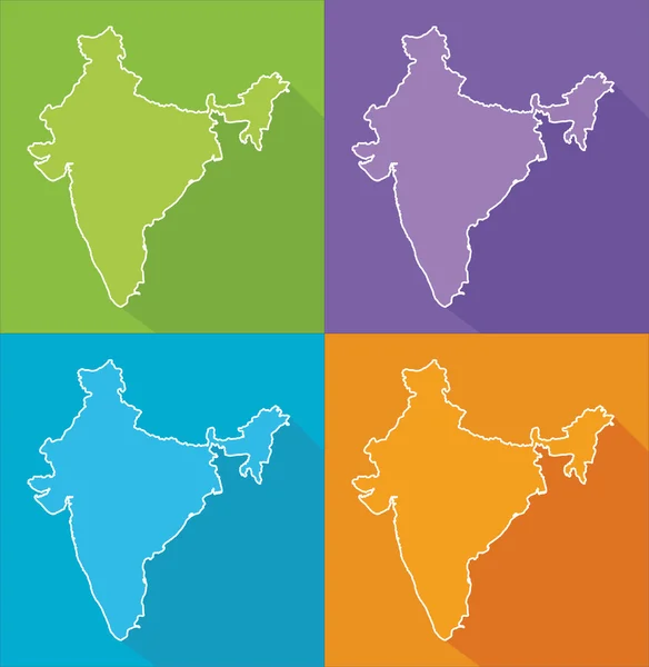 Mapas coloridos - India — Archivo Imágenes Vectoriales