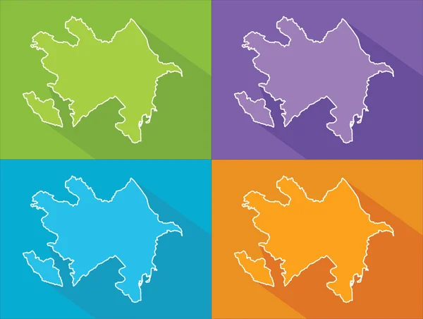 Mapa colorido - Azerbaiyán — Vector de stock