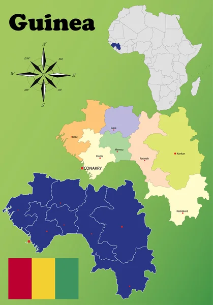 Guinea mappe — Vettoriale Stock