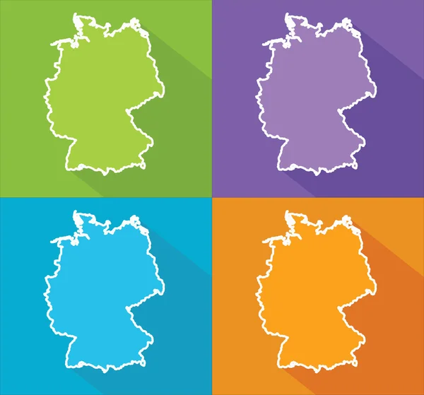Színes térképek - Németország — Stock Vector