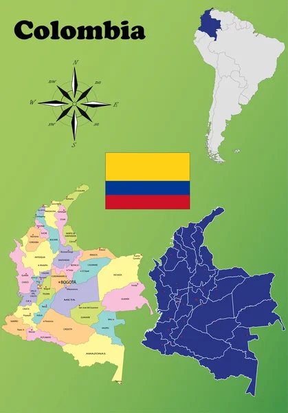 Colombia vector set. geïsoleerd — Stockvector