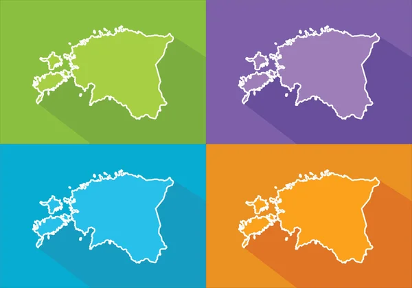 Colorful maps - Estonia — Stock Vector