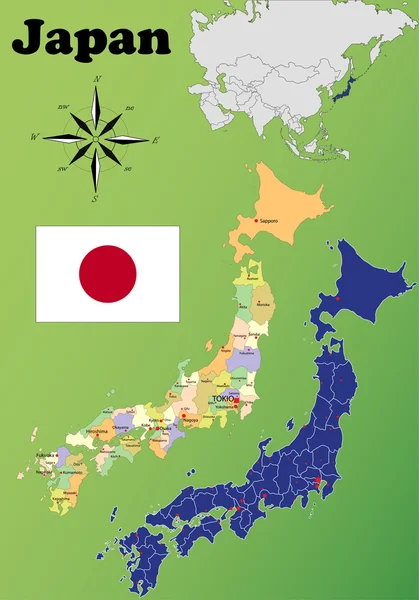 Japan maps — Stock Vector