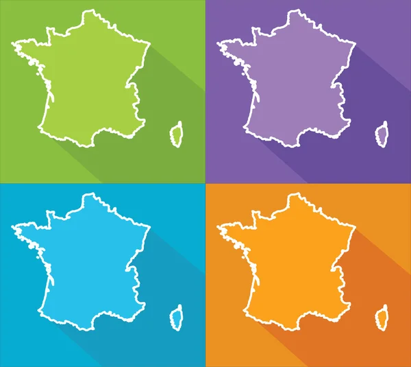 Kleurrijke kaarten - Frankrijk — Stockvector