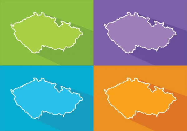 Красочная карта - Чехия — стоковый вектор