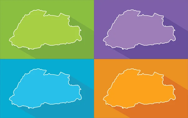 Mapa colorido - Butão — Vetor de Stock