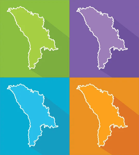 Mapas coloridos Moldávia — Vetor de Stock