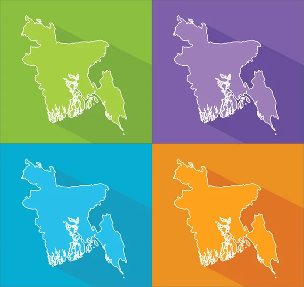 Mappa colorata - Bangladesh — Vettoriale Stock